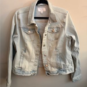 Time and Tru Blue Jean Jacket Classic Cropped Fit